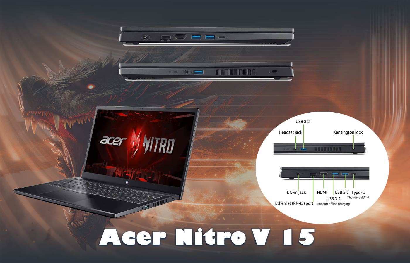 لپ تاپ 15.6 اینچی ایسر مدل ACER NITRO V15 ANV15-51-75VW i7-13620H